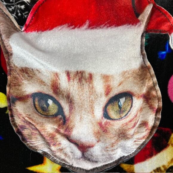 No Boundries, Ugly One Piece Santa Cat Bib Christmas Overalls - Picture 3 of 7